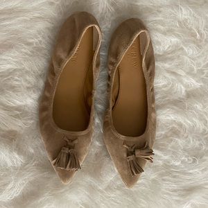 Jcrew suede flat with tassel never worn